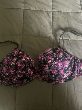 PINK Black purple Pink Floral Print VS 36D
